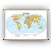 WORLD MAP POLITICAL 185 X 130CM PLASTIFIED AND MOUNTED