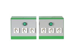 module with 2 units of 3 standard sockets 230V   indicator LED light