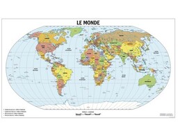 CARTE DU MONDE - POLITIQUE - 190 X 130CM  -VERSION PAPIER