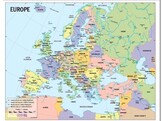 CARTE DE L EUROPE POLITIQUE 170 X 120CM  VERSION PAPIER